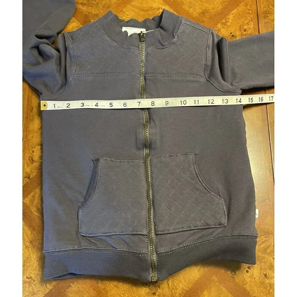 Tommy Bahama Kid's Medium 7-8 Years Gray Full Zip Sweatshirt Faux Fur Lined